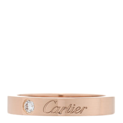Cartier 18K Pink Gold Diamond 3mm C De Cartier Wedding Band Ring 47 4 1 of 4