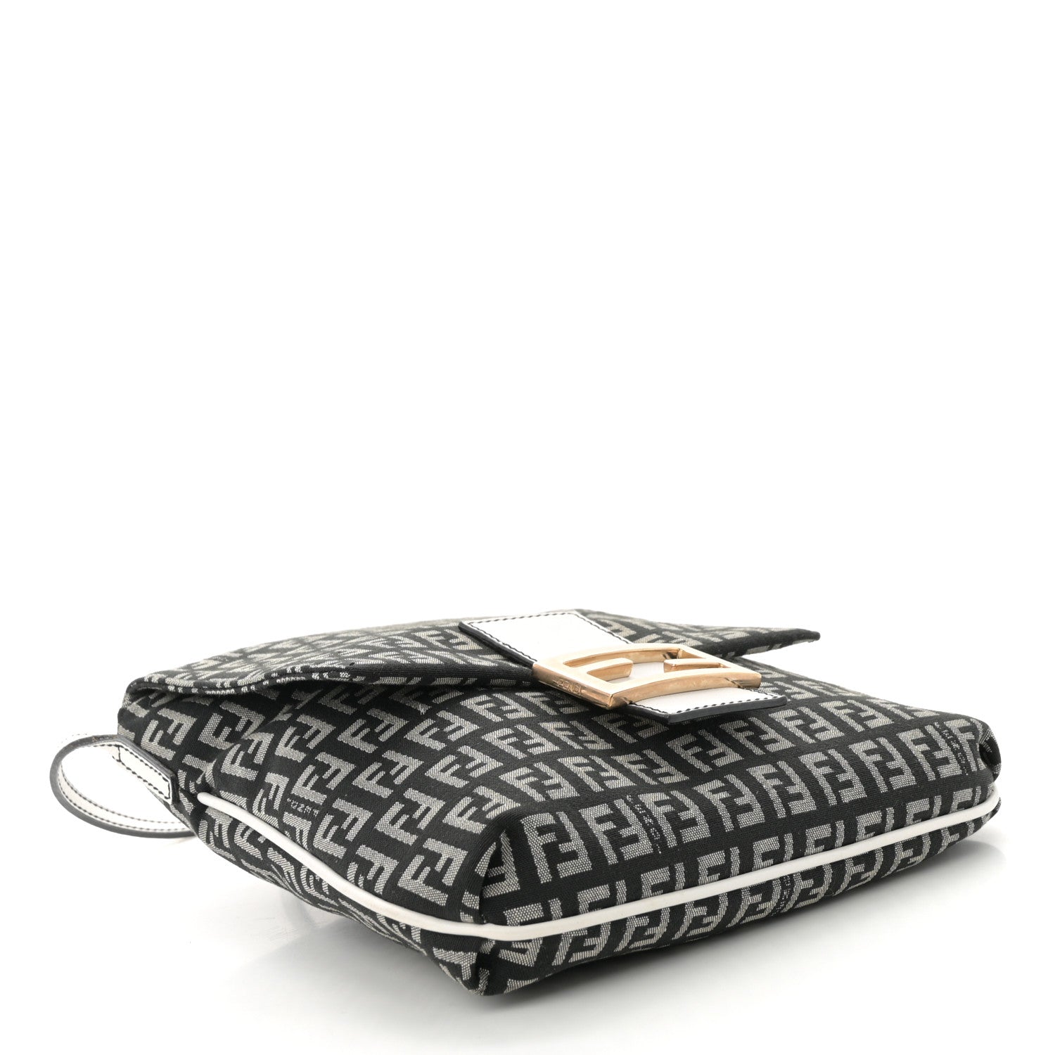 Fendi Zucchino Tube Messenger Bag Black White 4 of 10