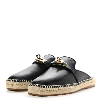 Hermes Goatskin Feria Espadrille 35 Black 3 of 9