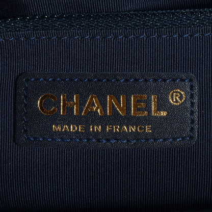 Chanel Caviar Quilted Medium Boy Flap Dark Navy Blue 8 of 9