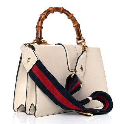 Gucci Calfskin Bamboo Web Medium Dionysus Top Handle Bag White Blue Hibiscus Red 3 of 18