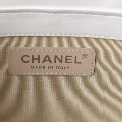 Chanel Calfskin Raffia Small Vanity Case Bag White Beige 5 of 11