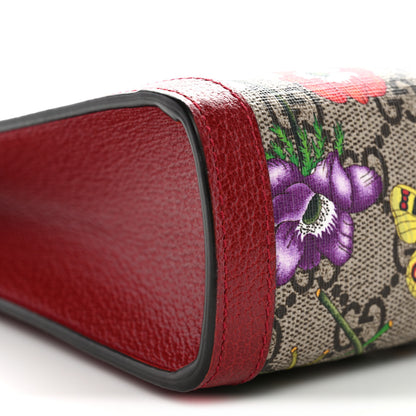 Gucci GG Supreme Monogram Flora Web Ophidia Pouch Red 9 of 10