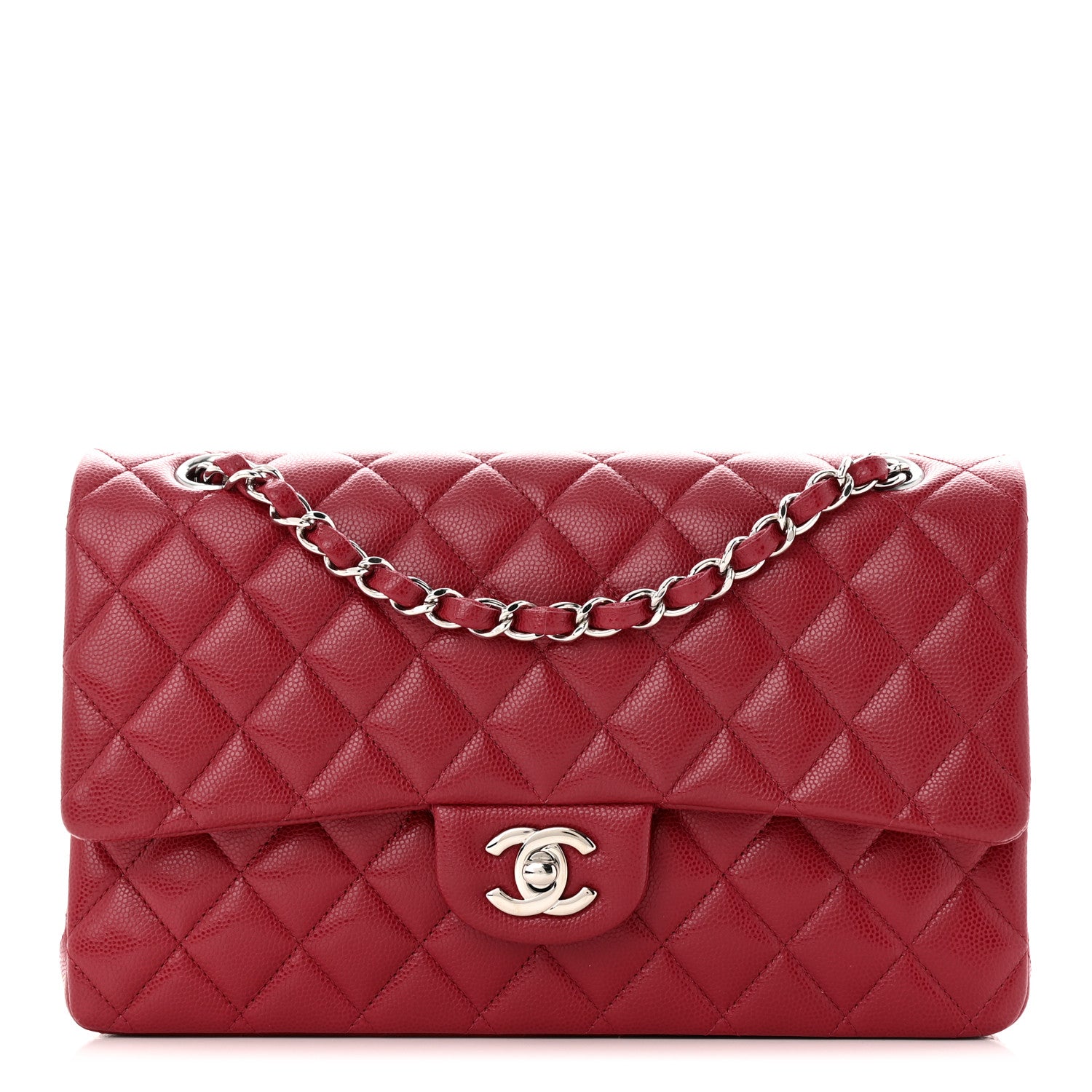 Chanel Caviar Quilted Medium Double Flap Dark Pink 1 of 11