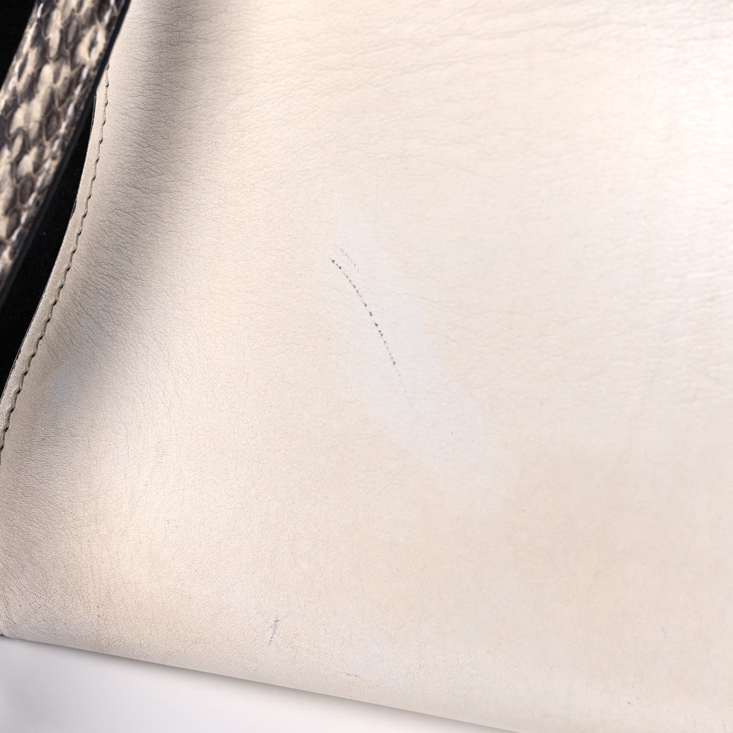 Celine Calfskin Suede Whipsnake Medium Trapeze Black White 14 of 18