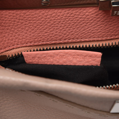 Fendi Cuoio Romano Selleria Bi-Color Medium Peekaboo Iconic Satchel Rosa Plaster Pesca 8 of 10