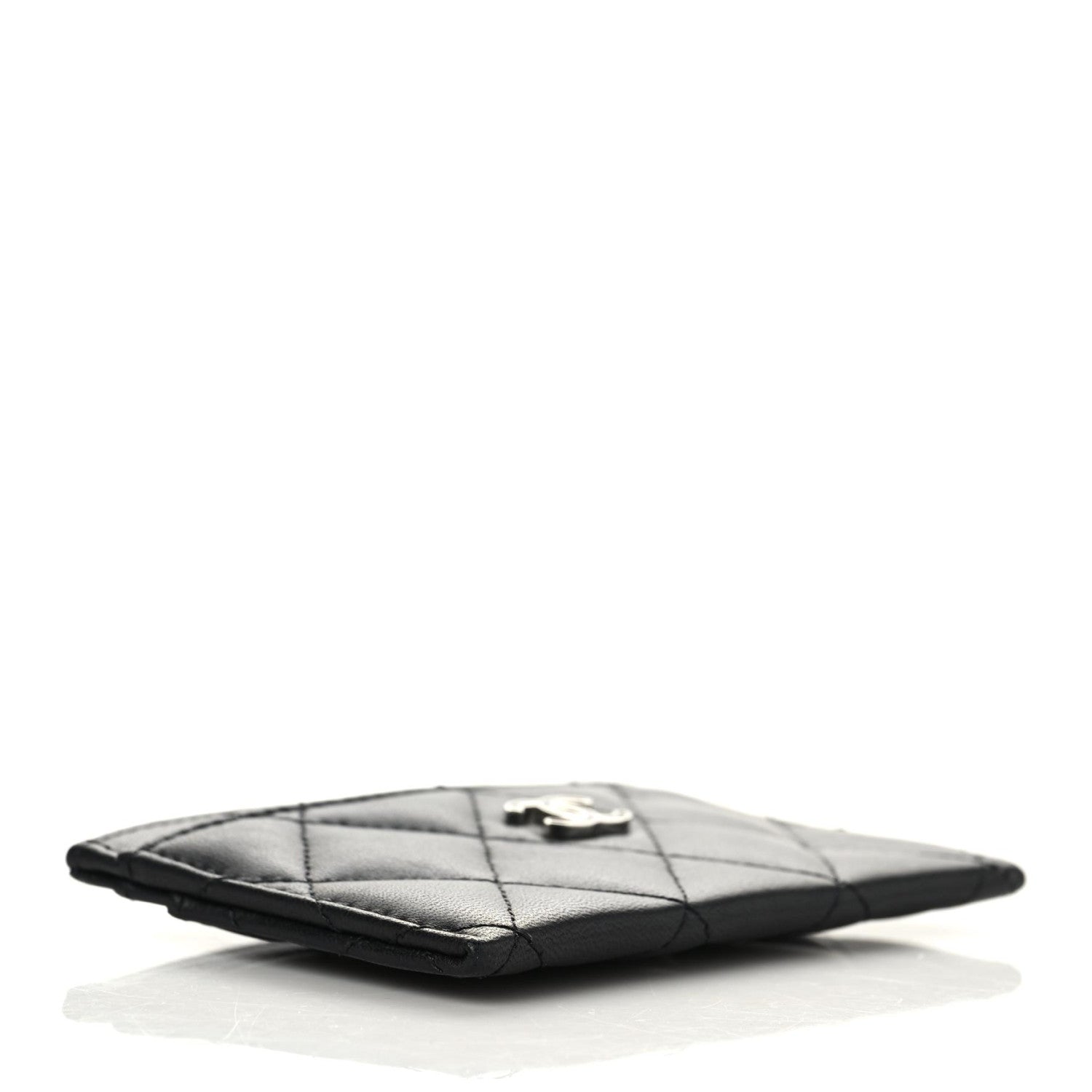 Chanel Lambskin Glitter Quilted Card Holder Black 4 of 7