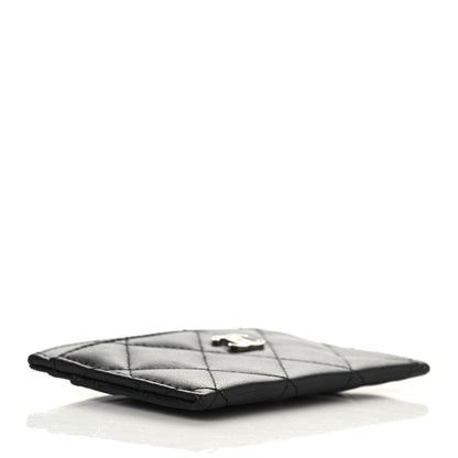 Chanel Lambskin Glitter Quilted Card Holder Black 4 of 7