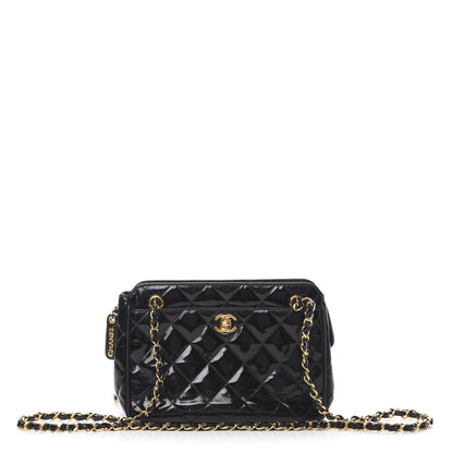 Chanel Patent Quilted Camera Case Black 1 of 16