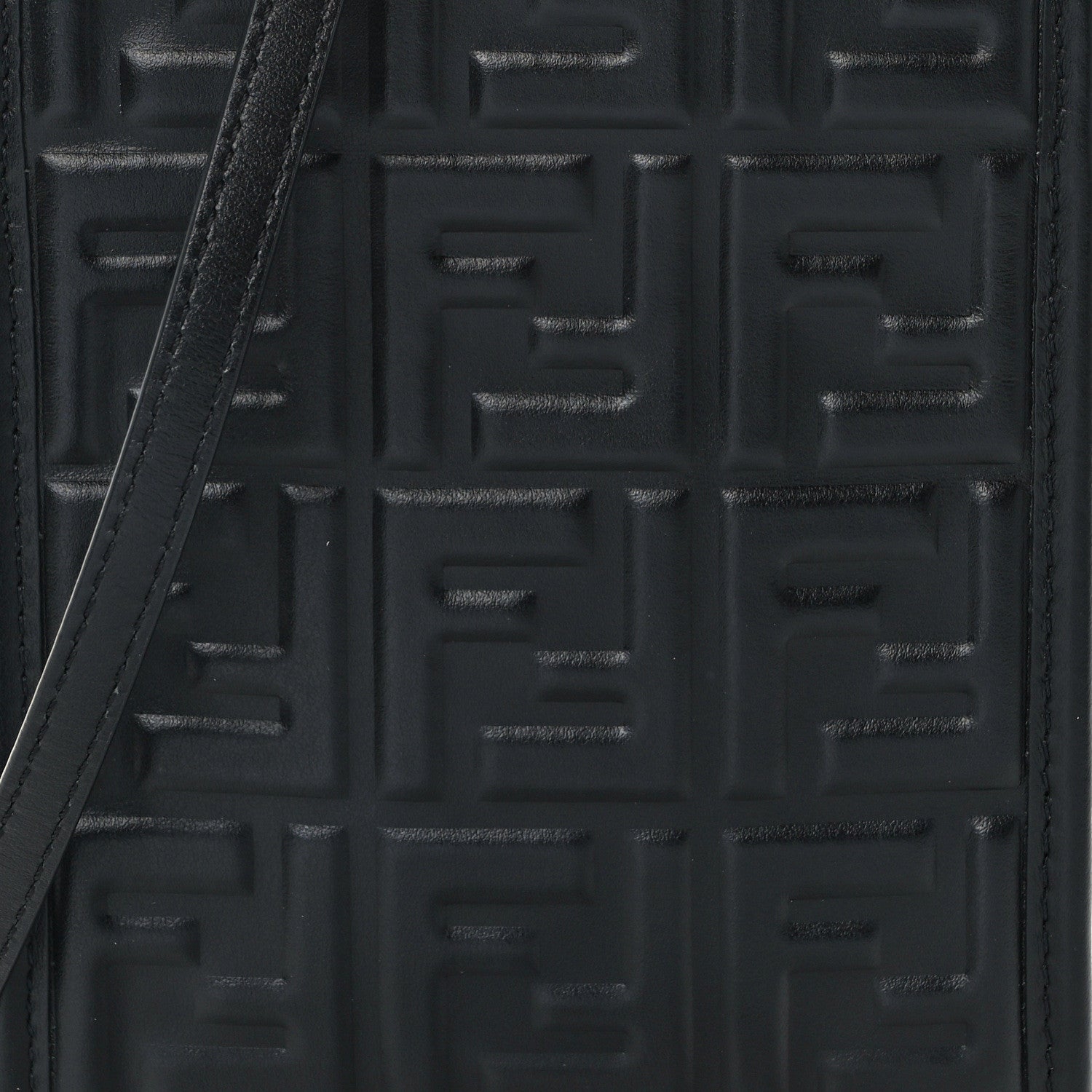 Fendi Vitello Plexiglass FF Embossed Mini Fendi Sunshine Shopper Tote Black 8 of 12