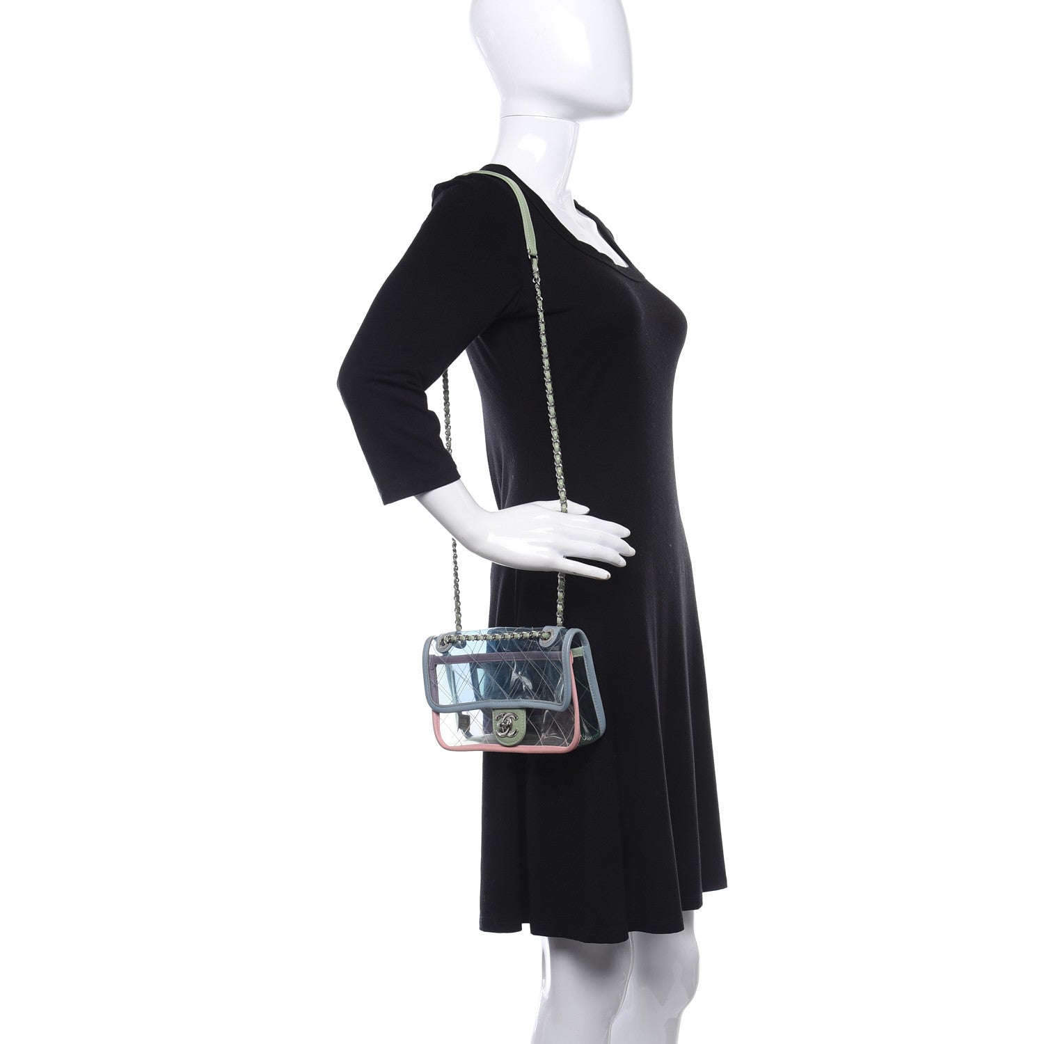 Chanel Lambskin PVC Quilted Mini Coco Splash Flap Blue Green 2 of 12