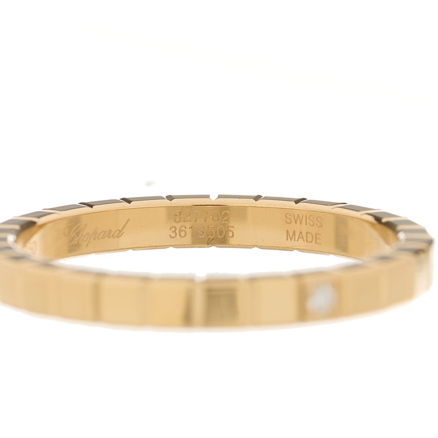 Chopard 18K Yellow Gold Diamond Ice Cube Band Ring 55 7.25 6 of 8