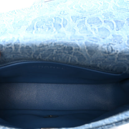 Chanel Denim Quilted Camellia Sweetheart Mini Flap Blue 5 of 11
