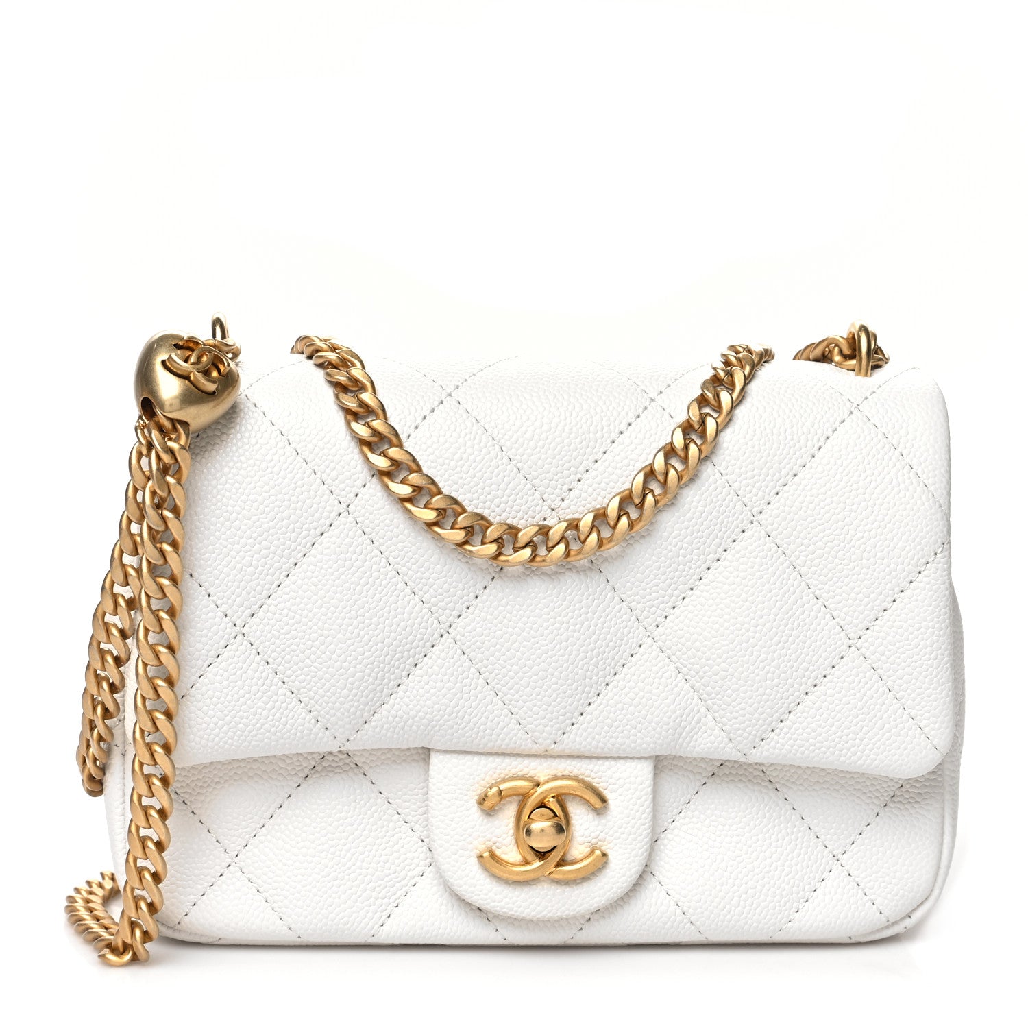 Chanel Caviar Quilted Mini Sweetheart Flap White 1 of 10