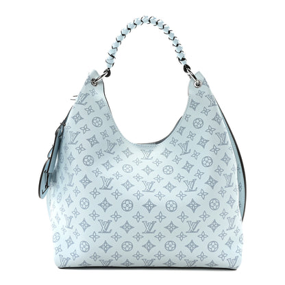 Louis Vuitton Mahina Carmel Hobo Bag Denim Blue 1 of 9