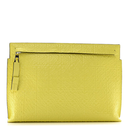 Loewe Calfskin Embossed Repeat T Pouch Lemon 1 of 6