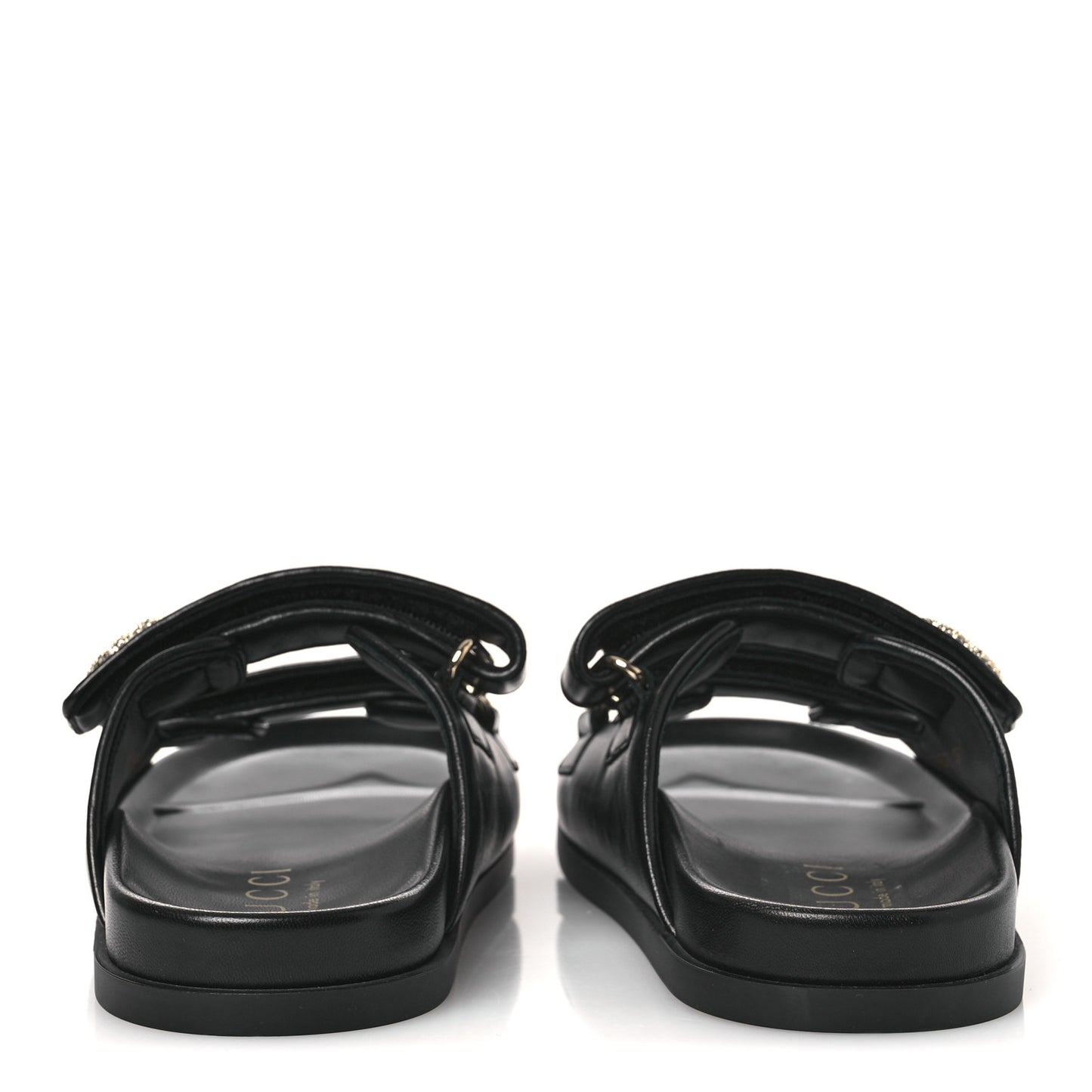 Nappa Double G Crystal Womens Isla Dad Sandals 38 Black