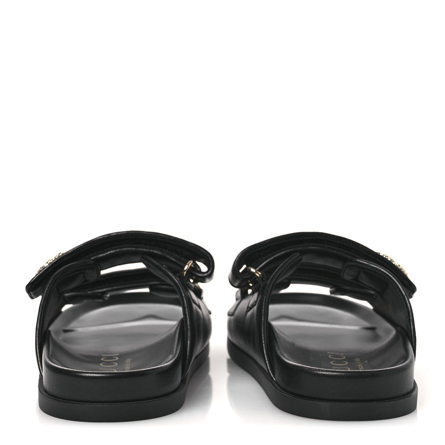 Gucci Nappa Double G Crystal Womens Isla Dad Sandals 38 Black 6 of 11
