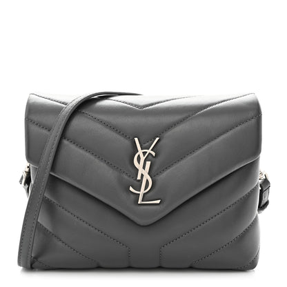 Saint Laurent Calfskin Y Quilted Monogram Toy Loulou Crossbody Bag Storm 1 of 10