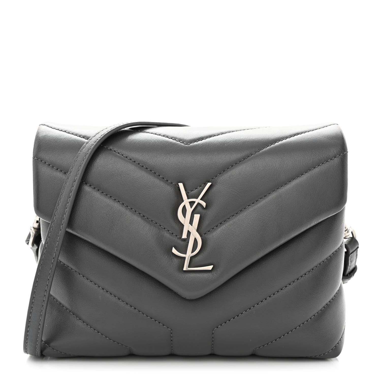 Saint Laurent Calfskin Y Quilted Monogram Toy Loulou Crossbody Bag Storm 1 of 10