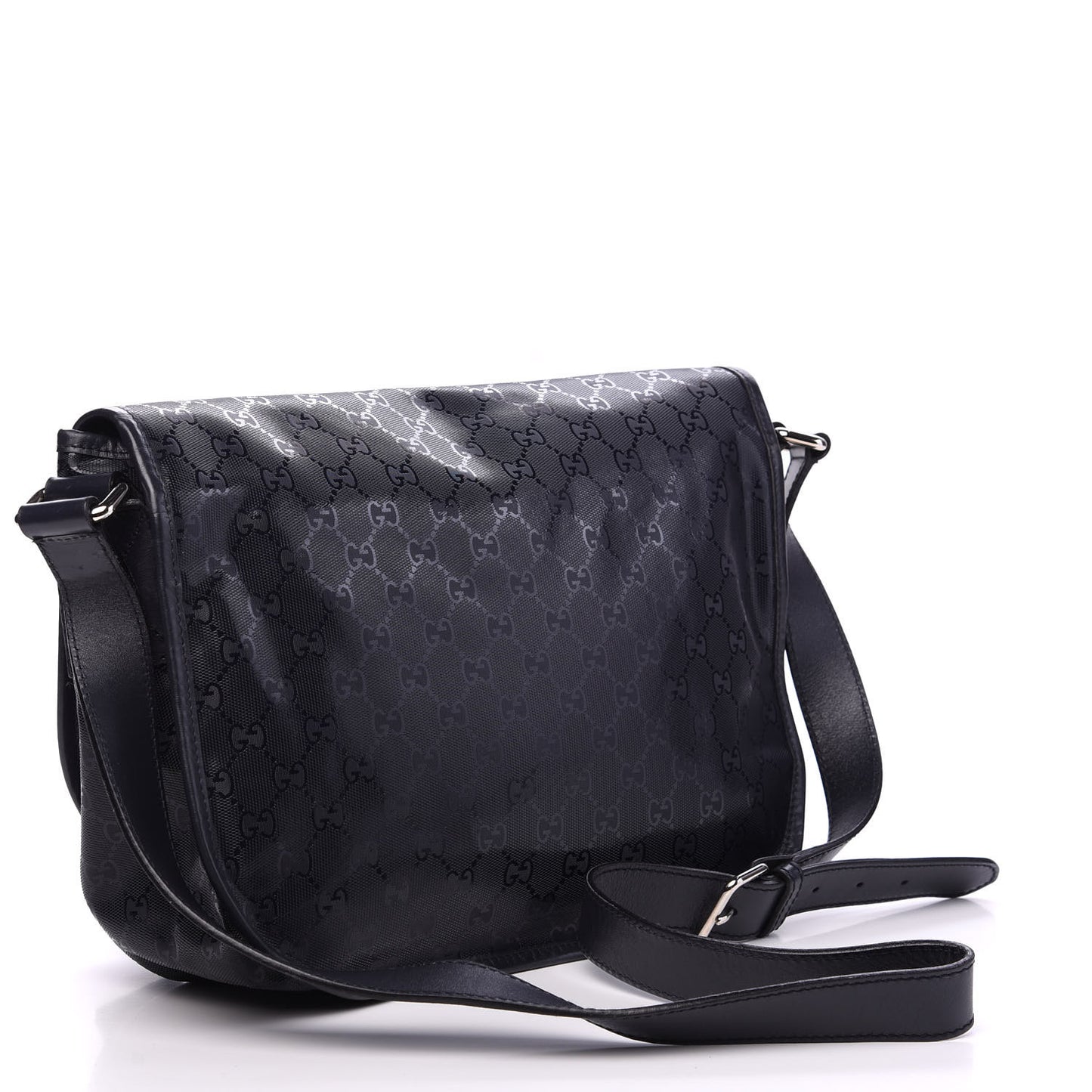 Imprime Monogram Medium Double Buckle Flap Messenger Bag Navy