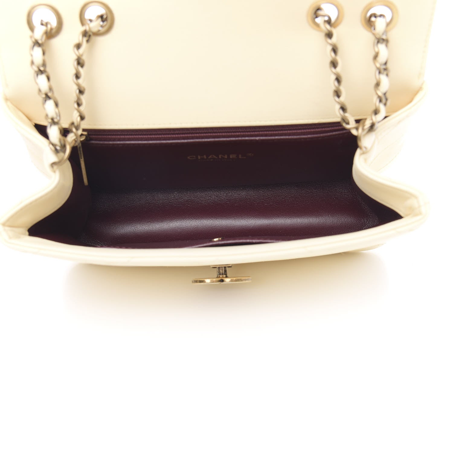 Chanel Lambskin Chevron Quilted Envelope Flap White 5 of 15
