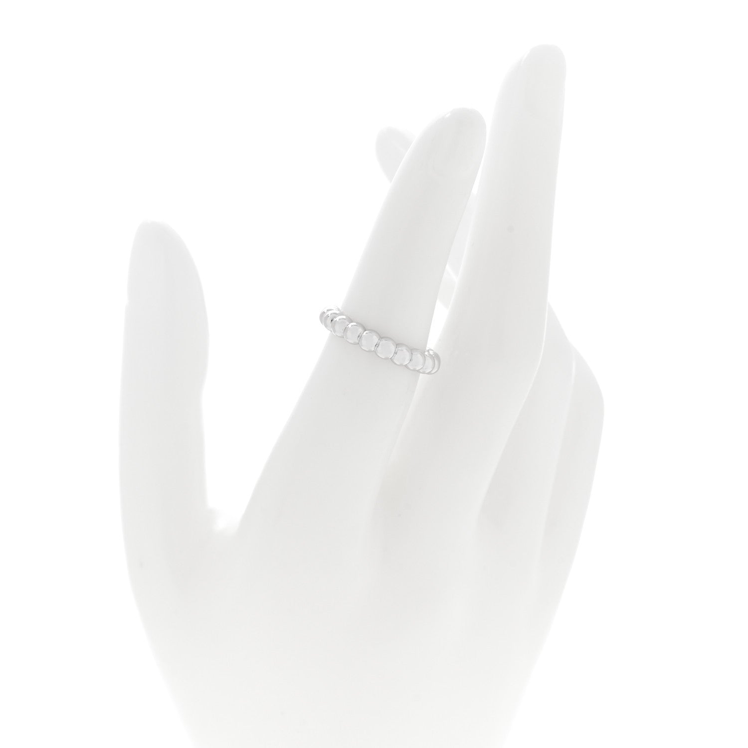 Van Cleef & Arpels 18K White Gold Medium Perlee Ring 50 5.25 2 of 4