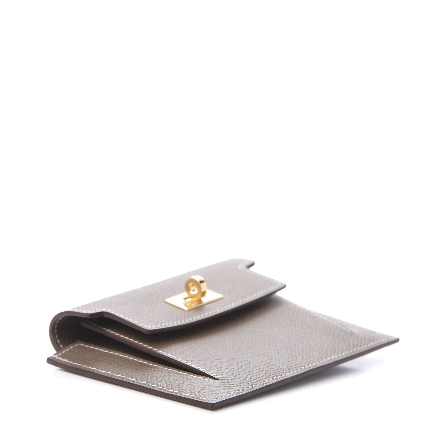 Epsom Kelly Pocket Compact Wallet Etoupe