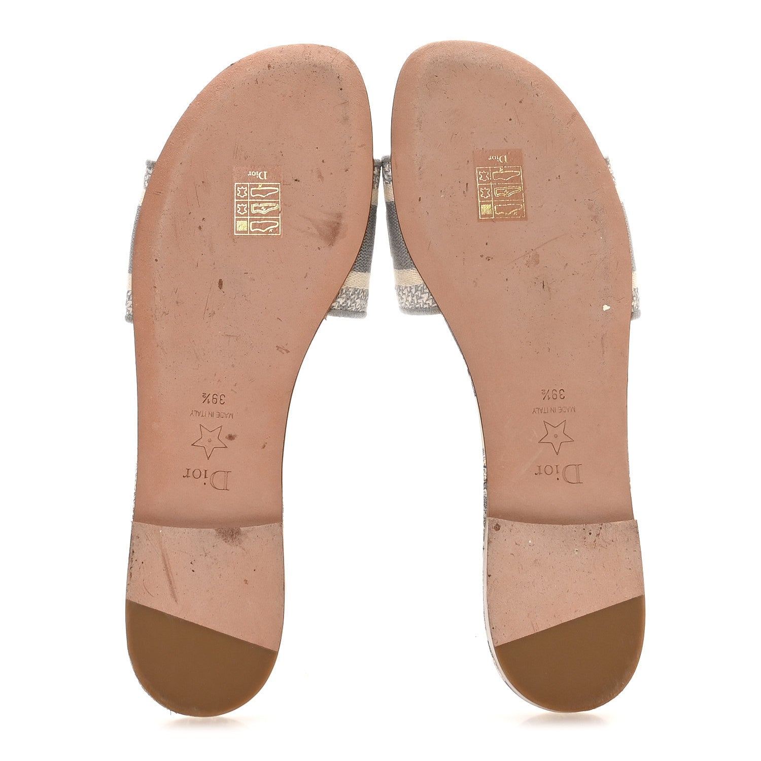 Christian Dior Canvas Toile De Jouy Embroidered Dway Flat Slide