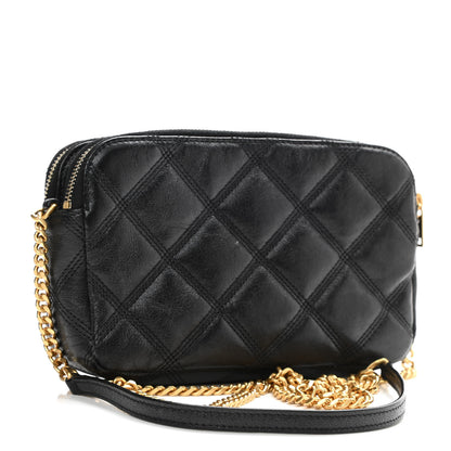Saint Laurent Grained Lambskin Quilted Mini Becky Double Zip Bag Black 3 of 10