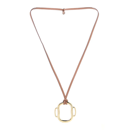 Hermes Permabrass Swift Bouclerie Pendant Necklace Gold 2 of 4