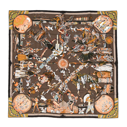 Hermes Silk Les Danses Des Indiens Scarf 90 1 of 10