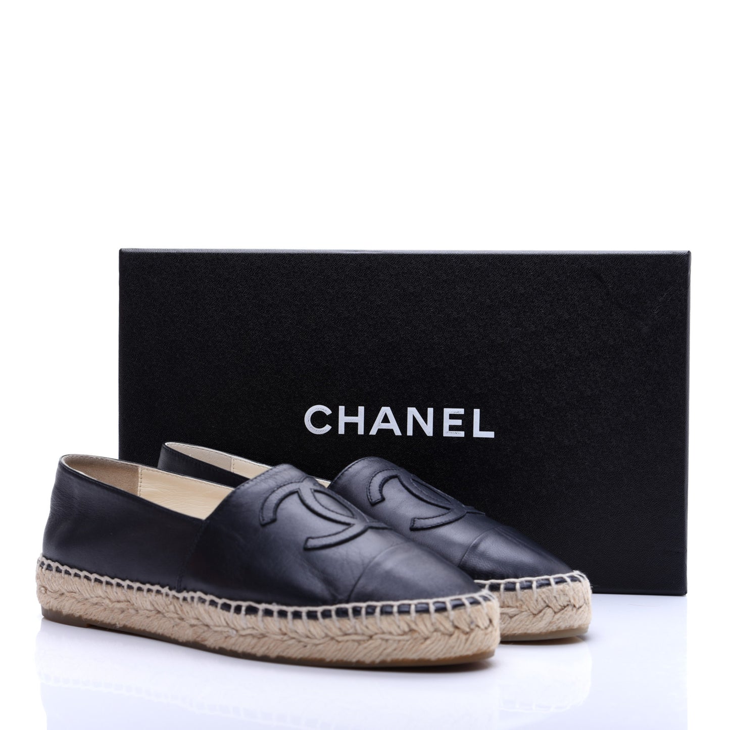 Lambskin CC Espadrilles 36 Dark Navy