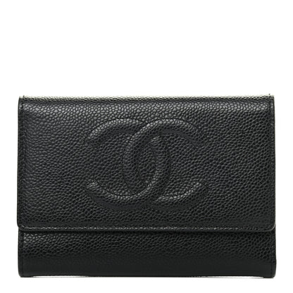Chanel Caviar Timeless CC Compact Wallet Black 1 of 4