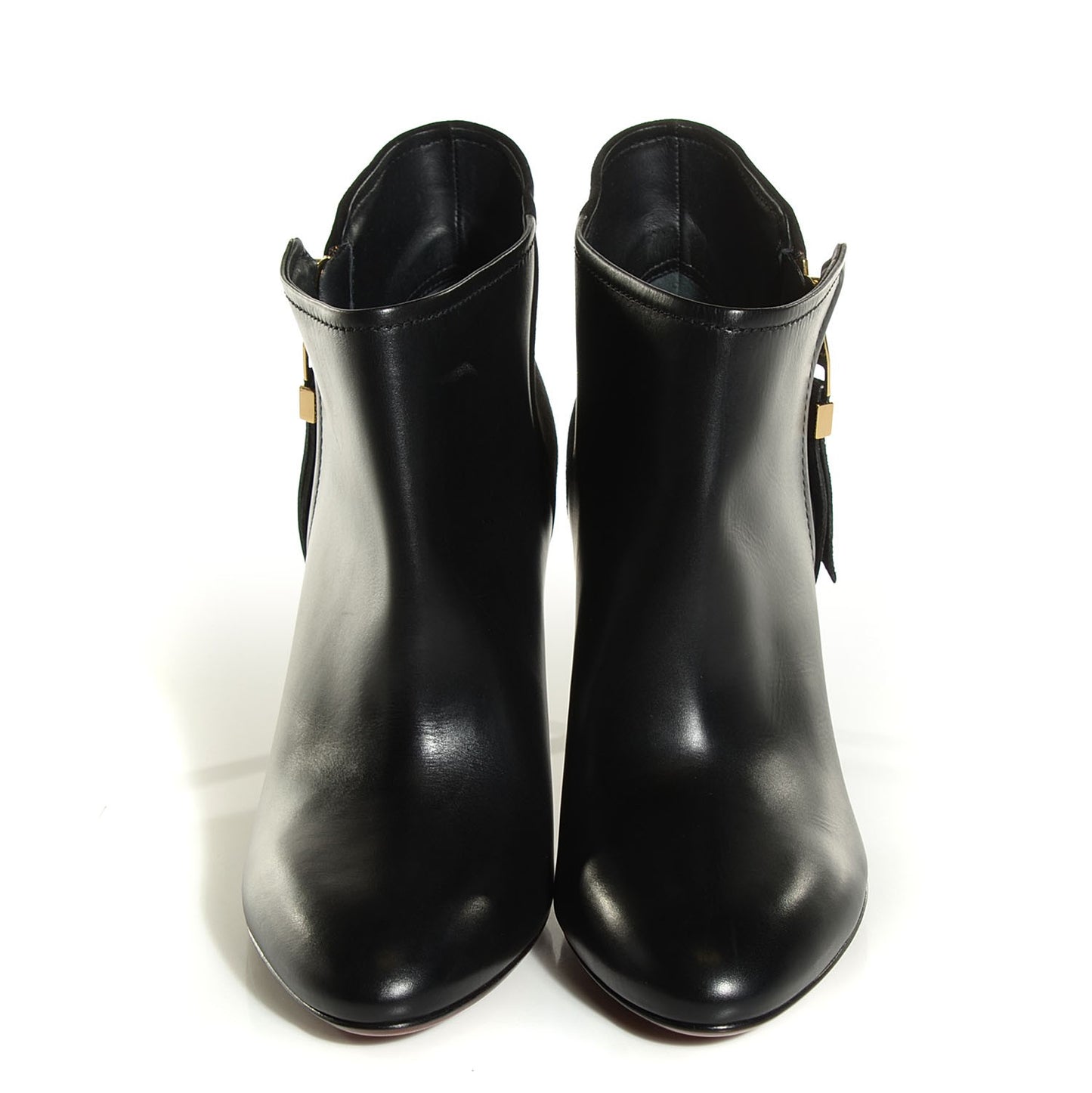 Calfskin Zippy Low Boots 37 Black