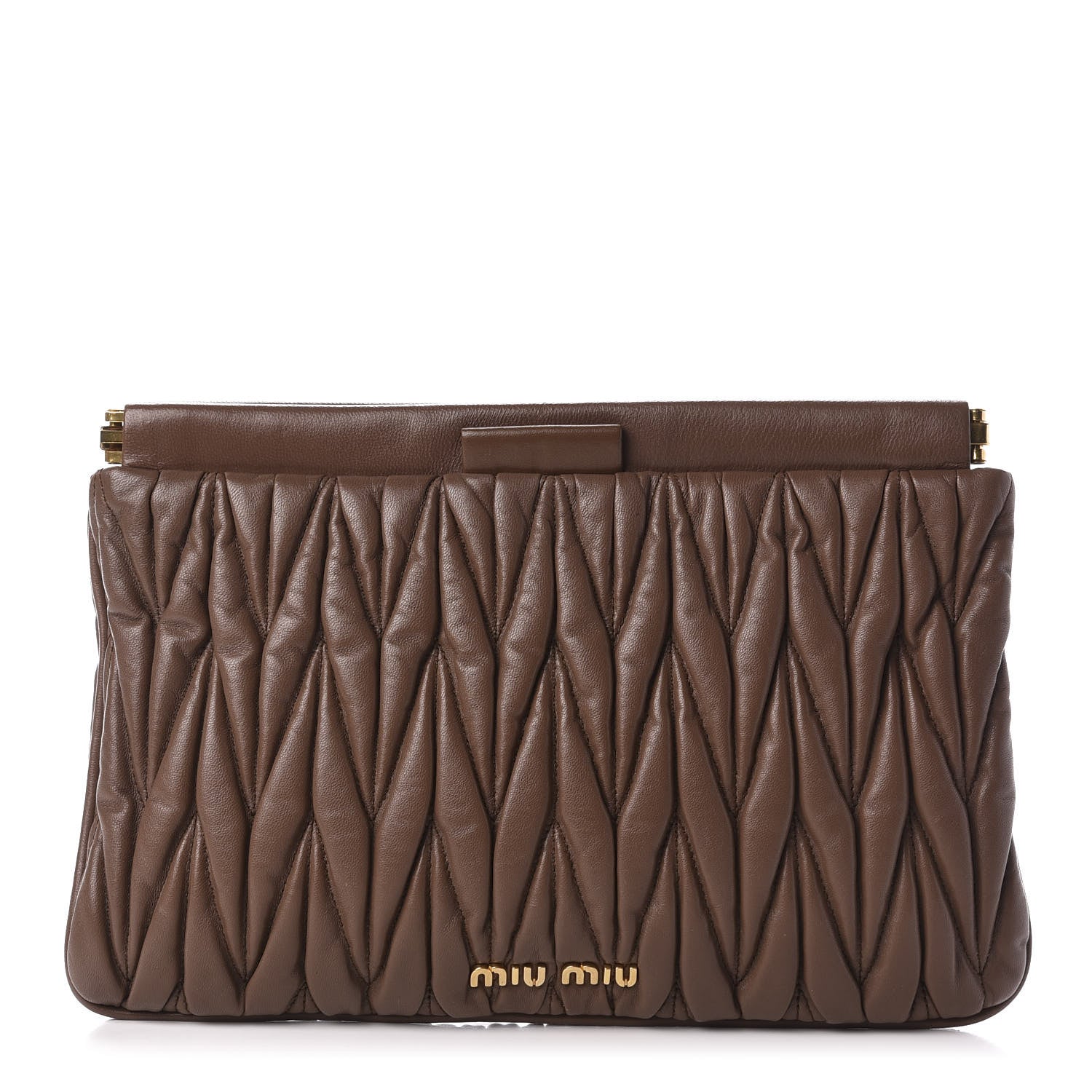 Miu Miu Nappa Matelasse Clutch Brown 1 of 11