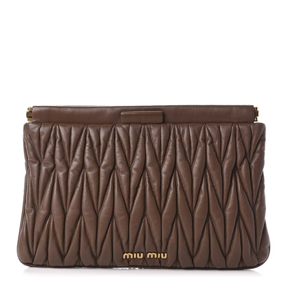 Miu Miu Nappa Matelasse Clutch Brown 1 of 11