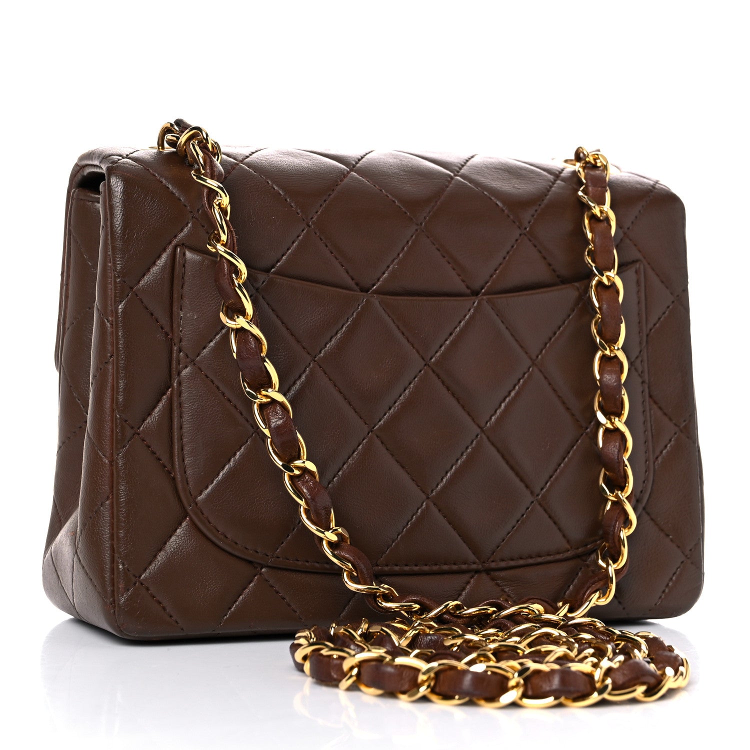 Chanel Lambskin Quilted Mini Square Flap Dark Brown 2 of 15
