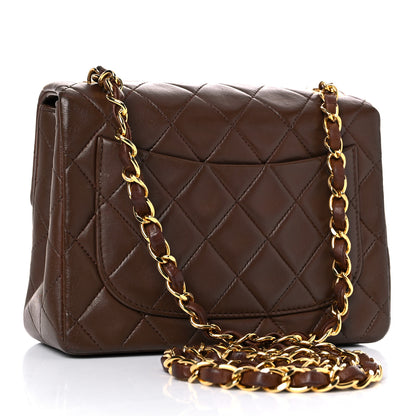 Chanel Lambskin Quilted Mini Square Flap Dark Brown 2 of 15