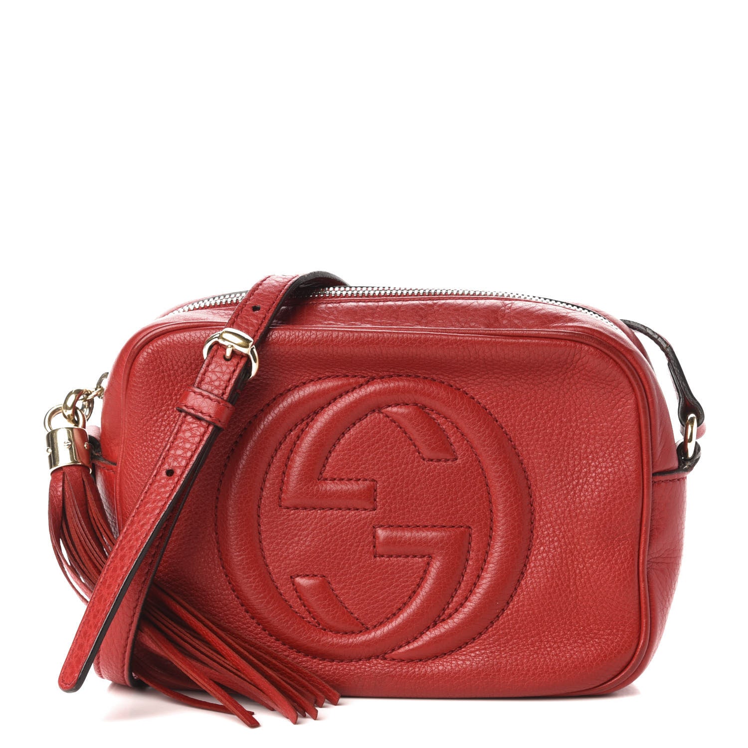Gucci Pebbled Calfskin Small Soho Disco Bag Tabasco Red 1 of 16