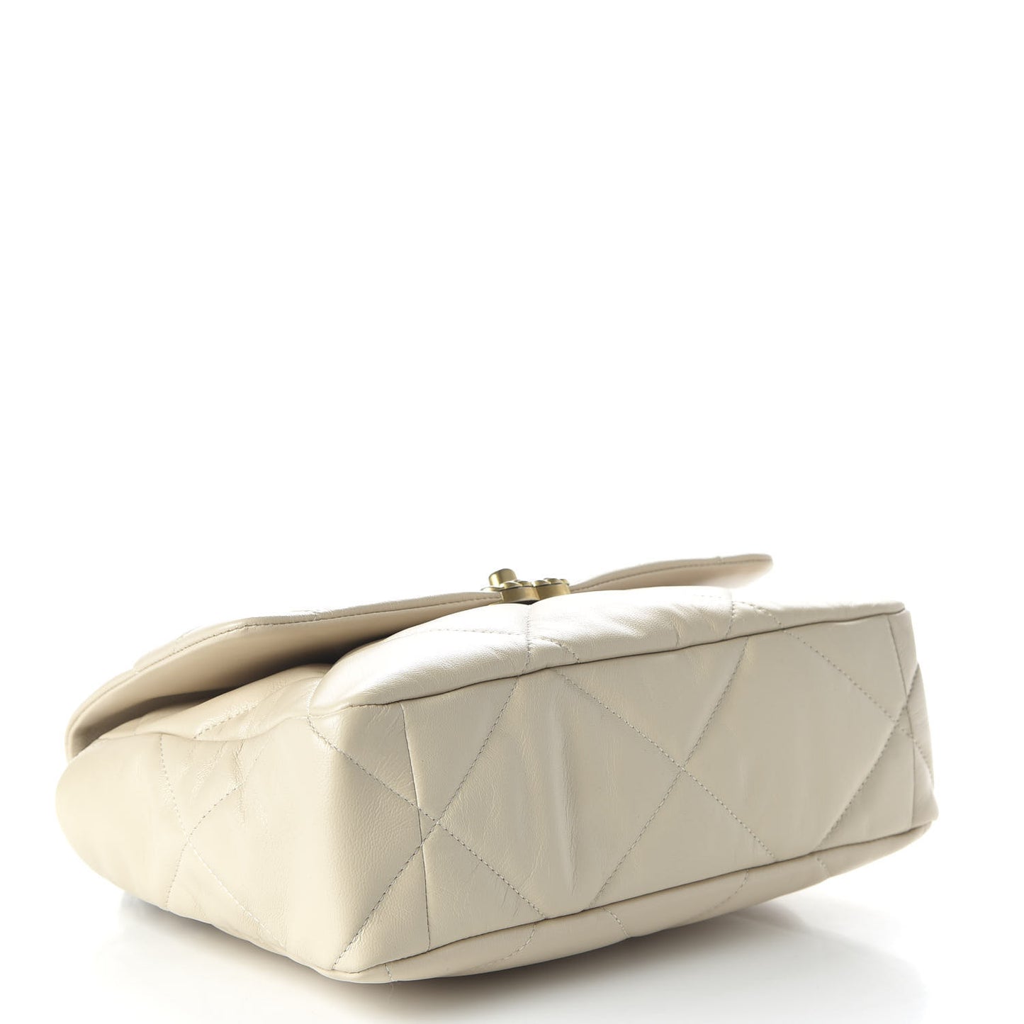 Lambskin Quilted Large 19 Flap Beige