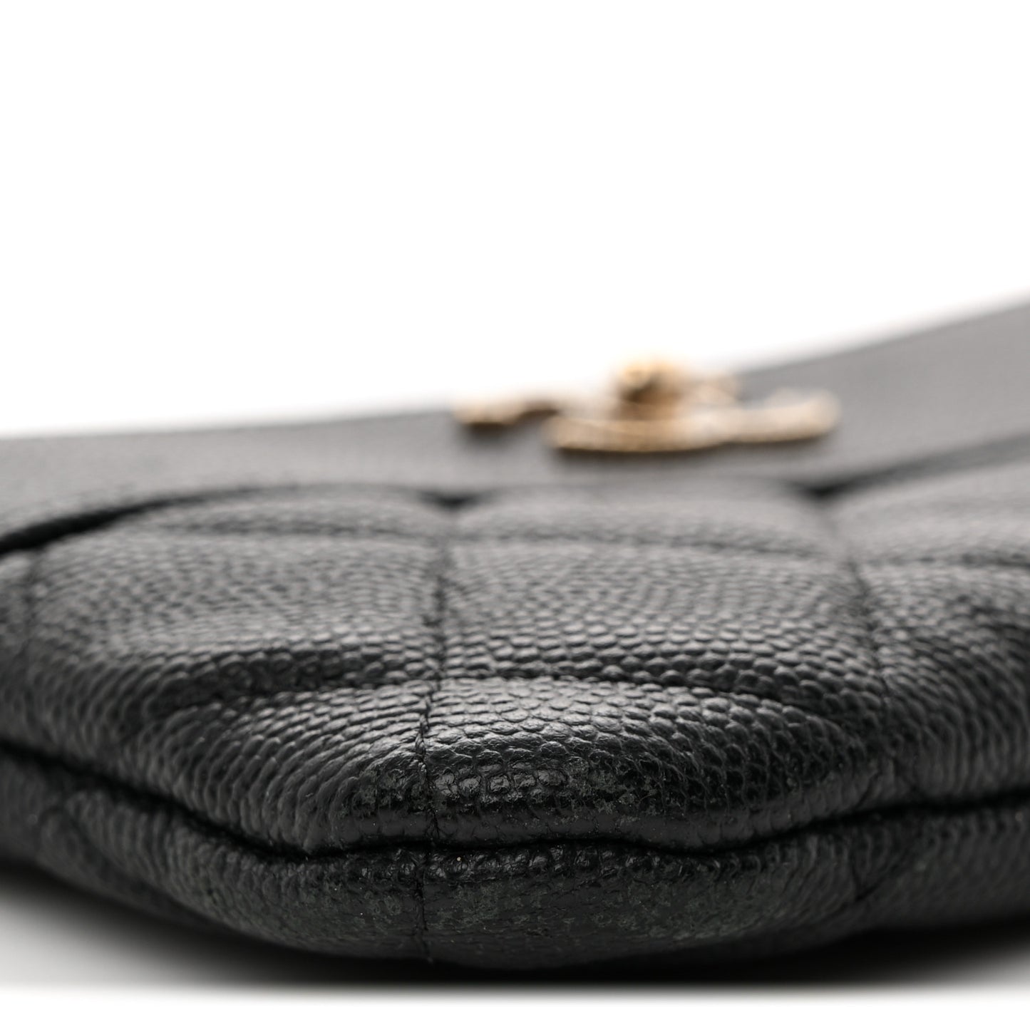 Caviar Quilted Small Vintage Mademoiselle Cosmetic Case Black