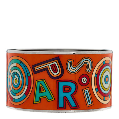 Hermes Enamel Printed Tohu Bohu Extra Wide Bracelet 70 Orange 1 of 4