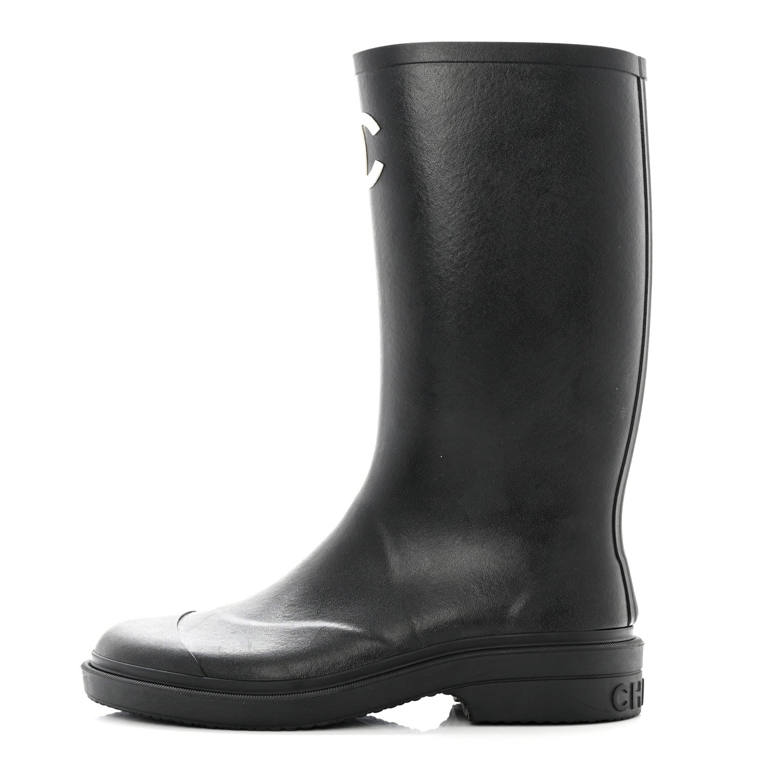 Chanel Caoutchouk CC High Boots 39 Black 1 of 8