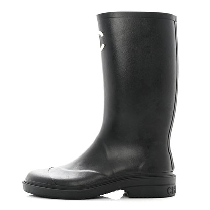 Chanel Caoutchouk CC High Boots 39 Black 1 of 8