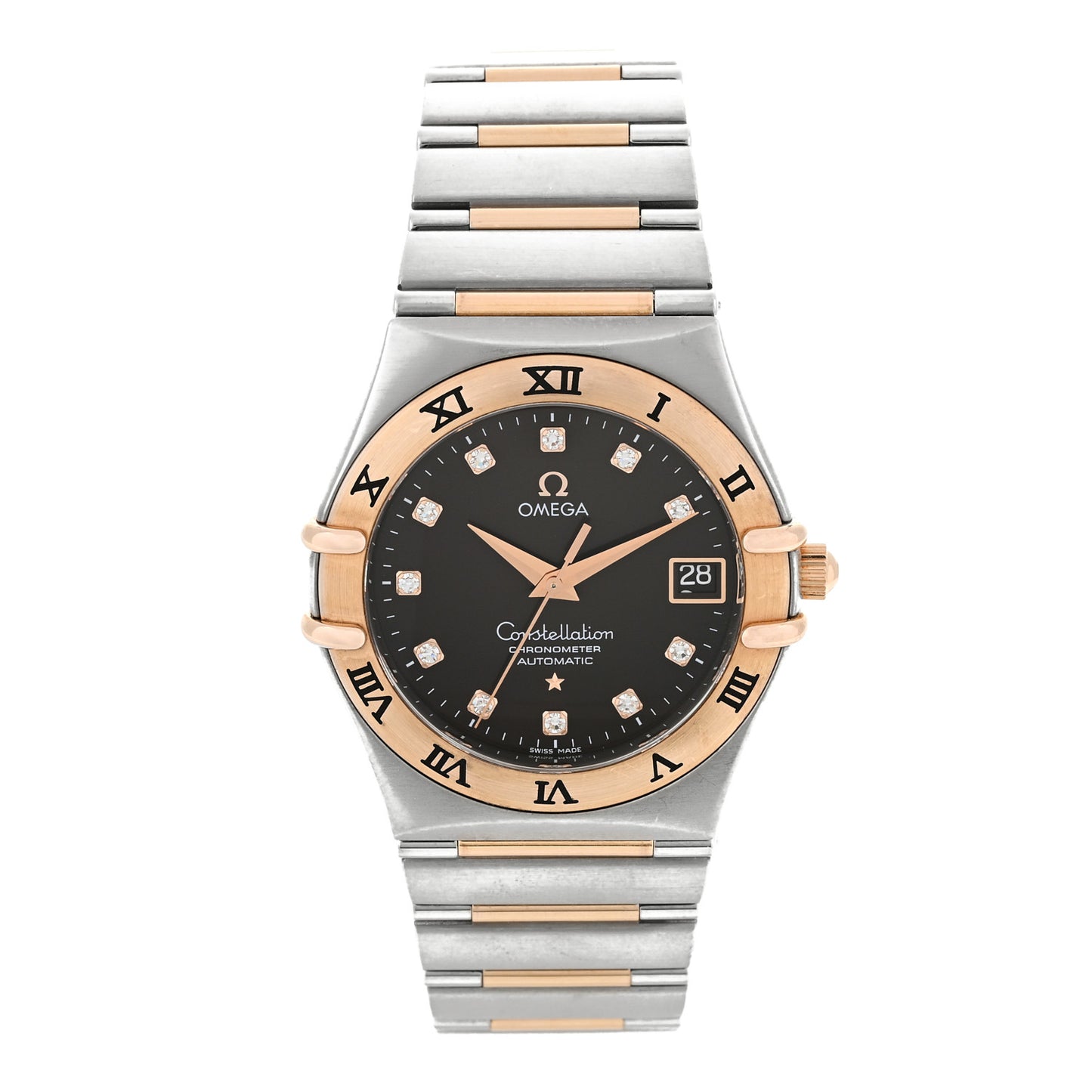 Stainless Steel 18K Red Gold Diamond 35mm Constellation Automatic Watch Brown 1301.60.00