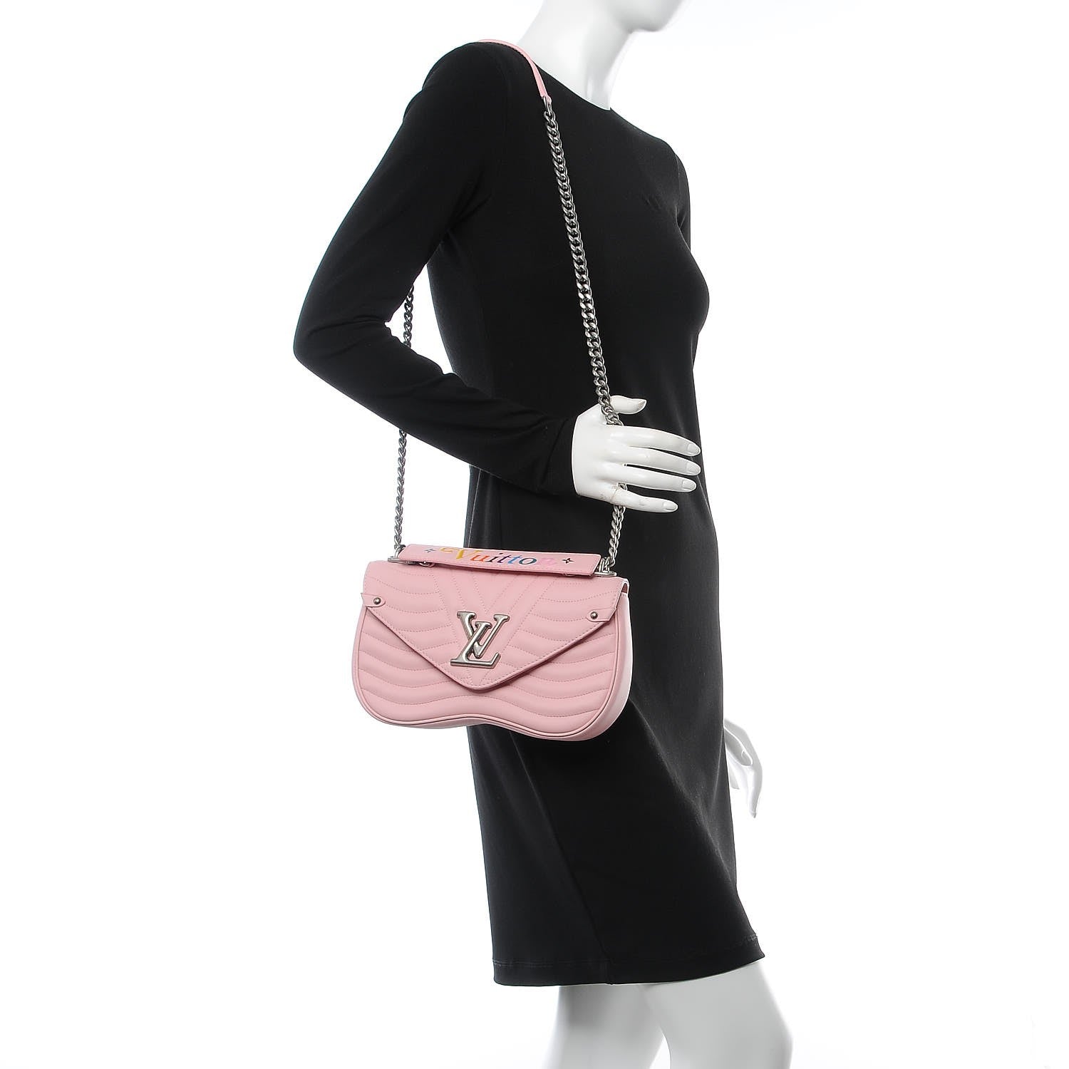 Louis Vuitton Calfskin New Wave Chain MM Rose Clair 2 of 8