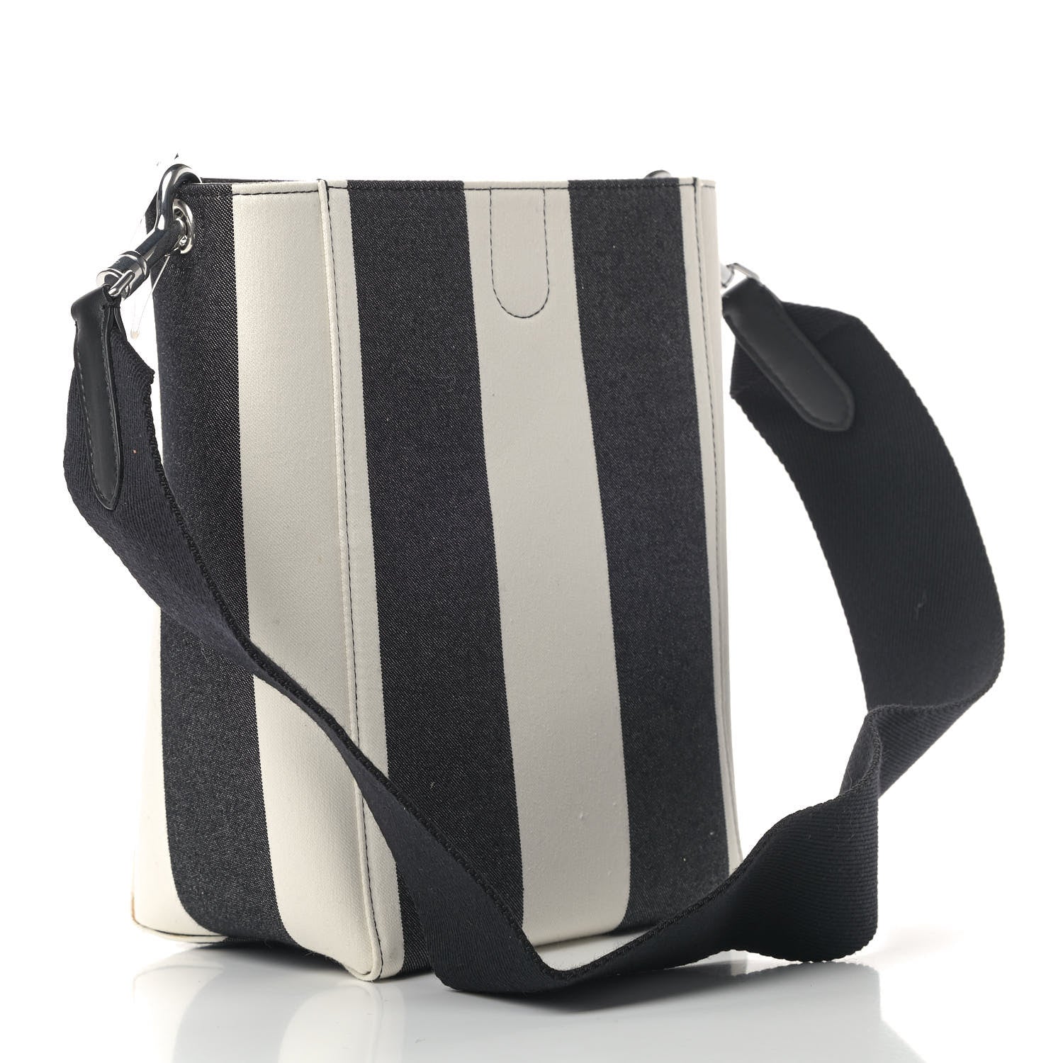 Celine Textured Canvas Small Sangle Bucket Bag Black 2 of 4