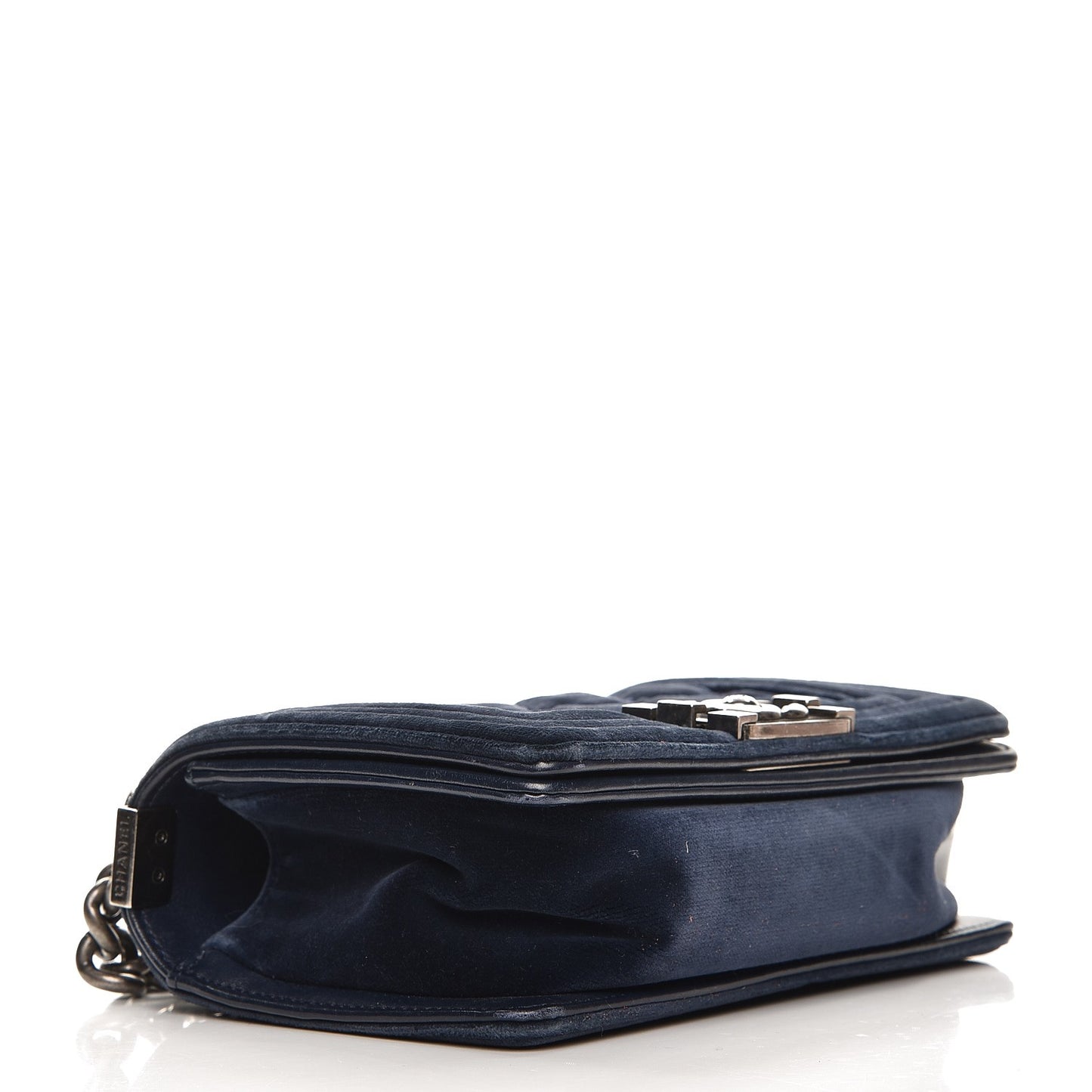 Velvet Quilted Small Boy Flap Navy