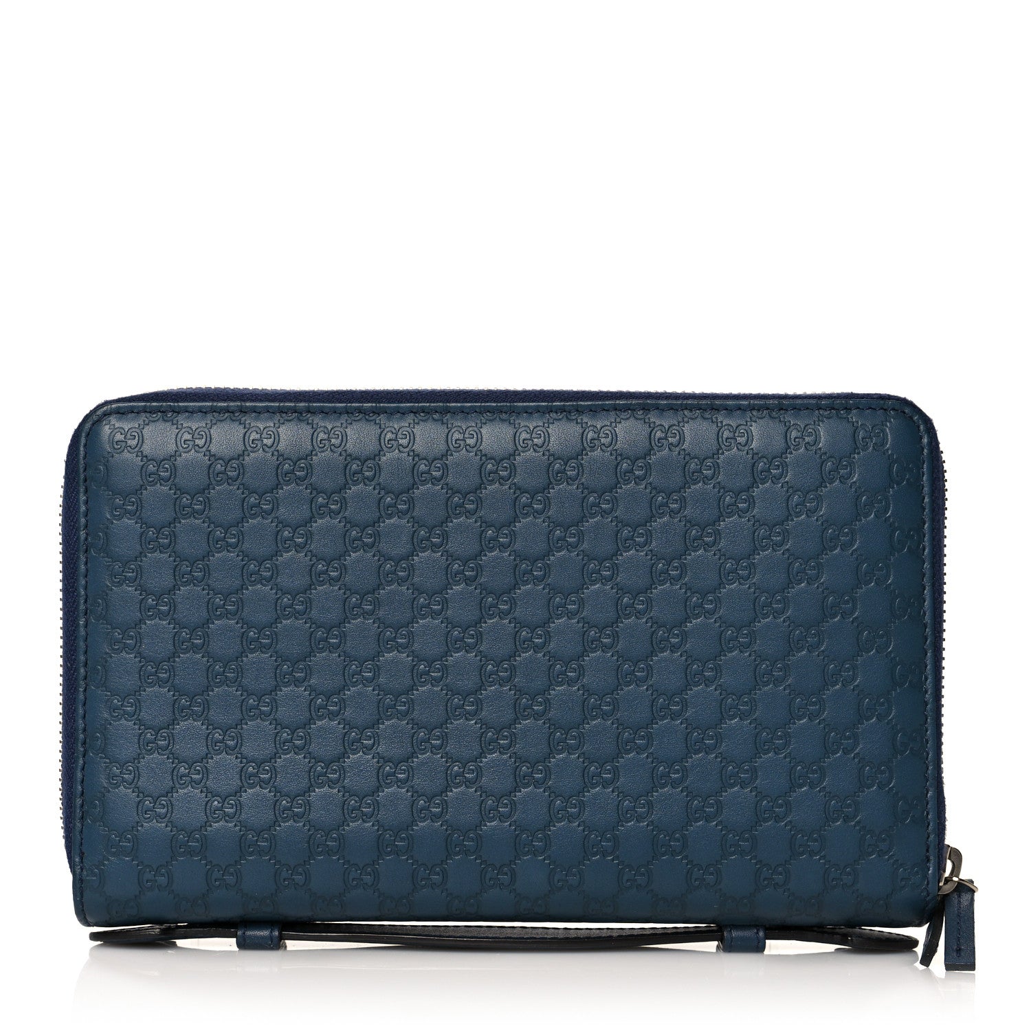 Gucci Guccissima Signature Travel Document Case Blue 1 of 10